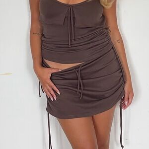 Djerf avenue Morena Skirt Brown with ties